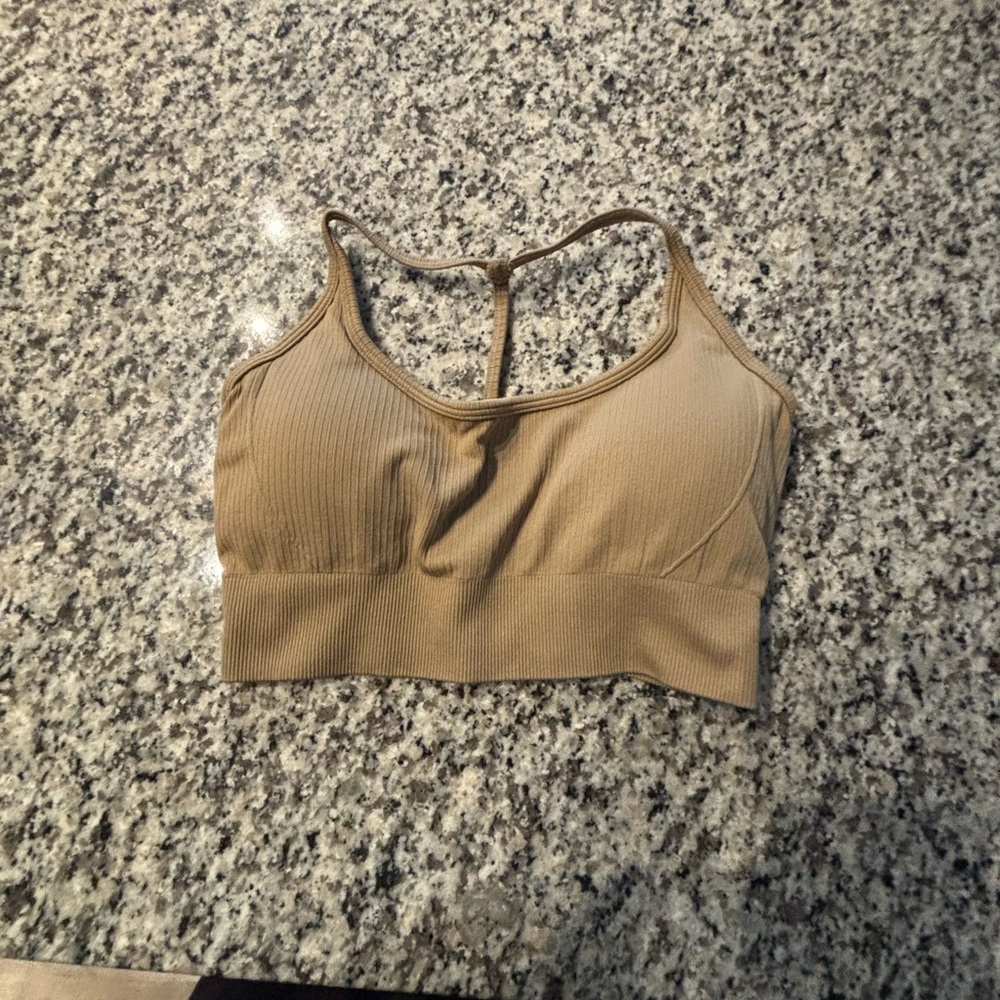 NVGTN Beige Wander Seamless Sports Bra size small